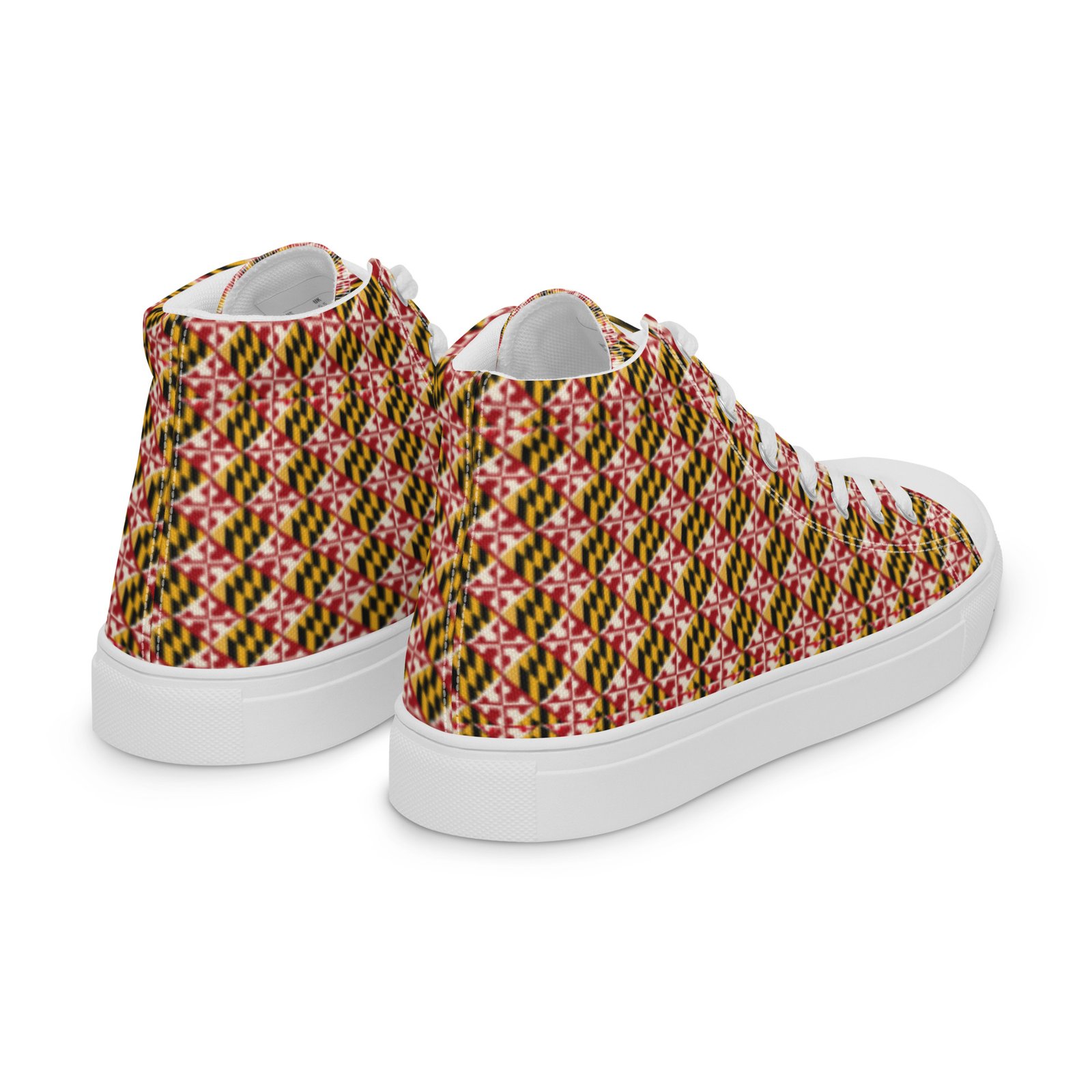 Maryland Flag Remix Men’s High Top Canvas Shoes - Image 8
