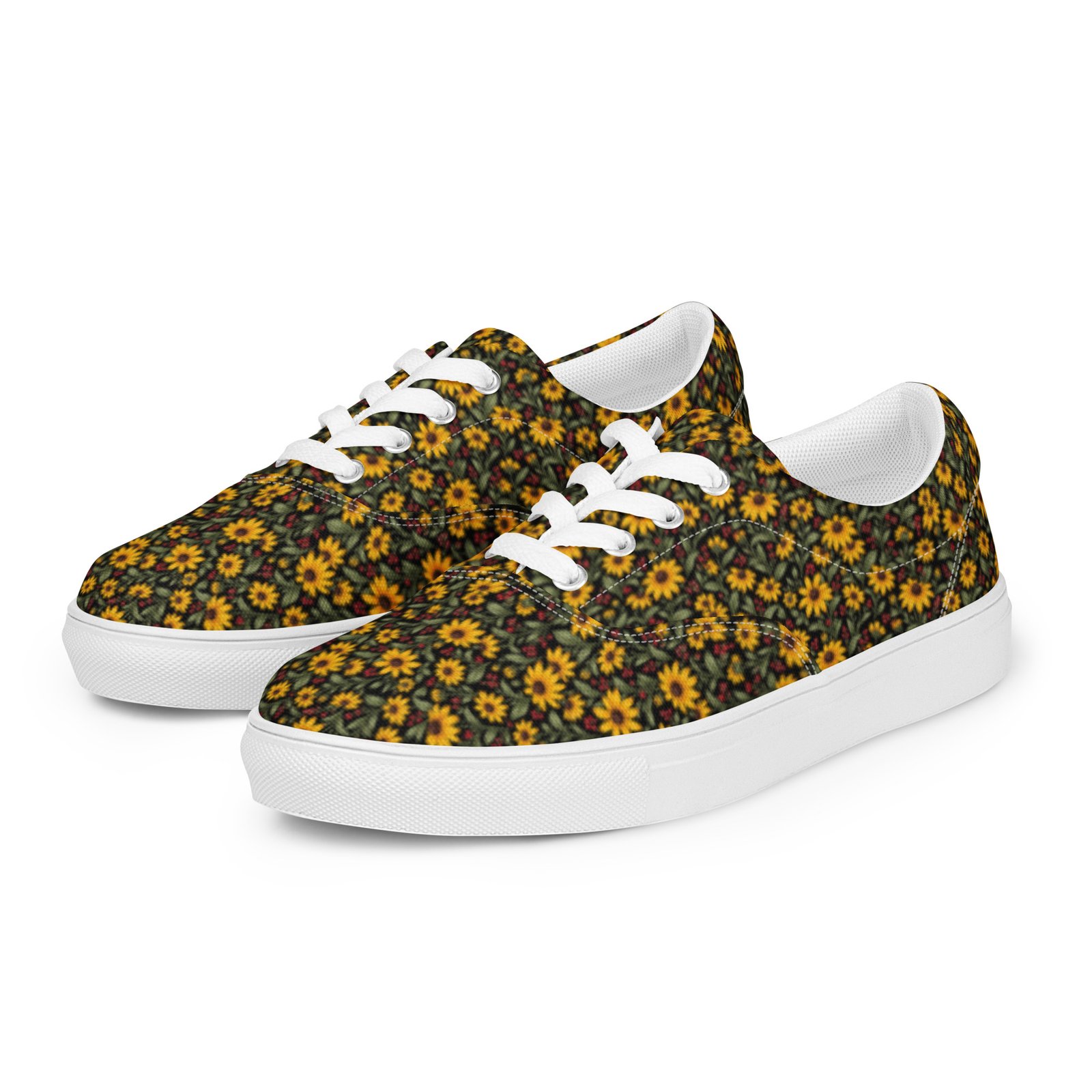 Maryland Black-Eyed Susan Men’s Lace-Up Canvas Shoes | Golden Bloom - Image 2