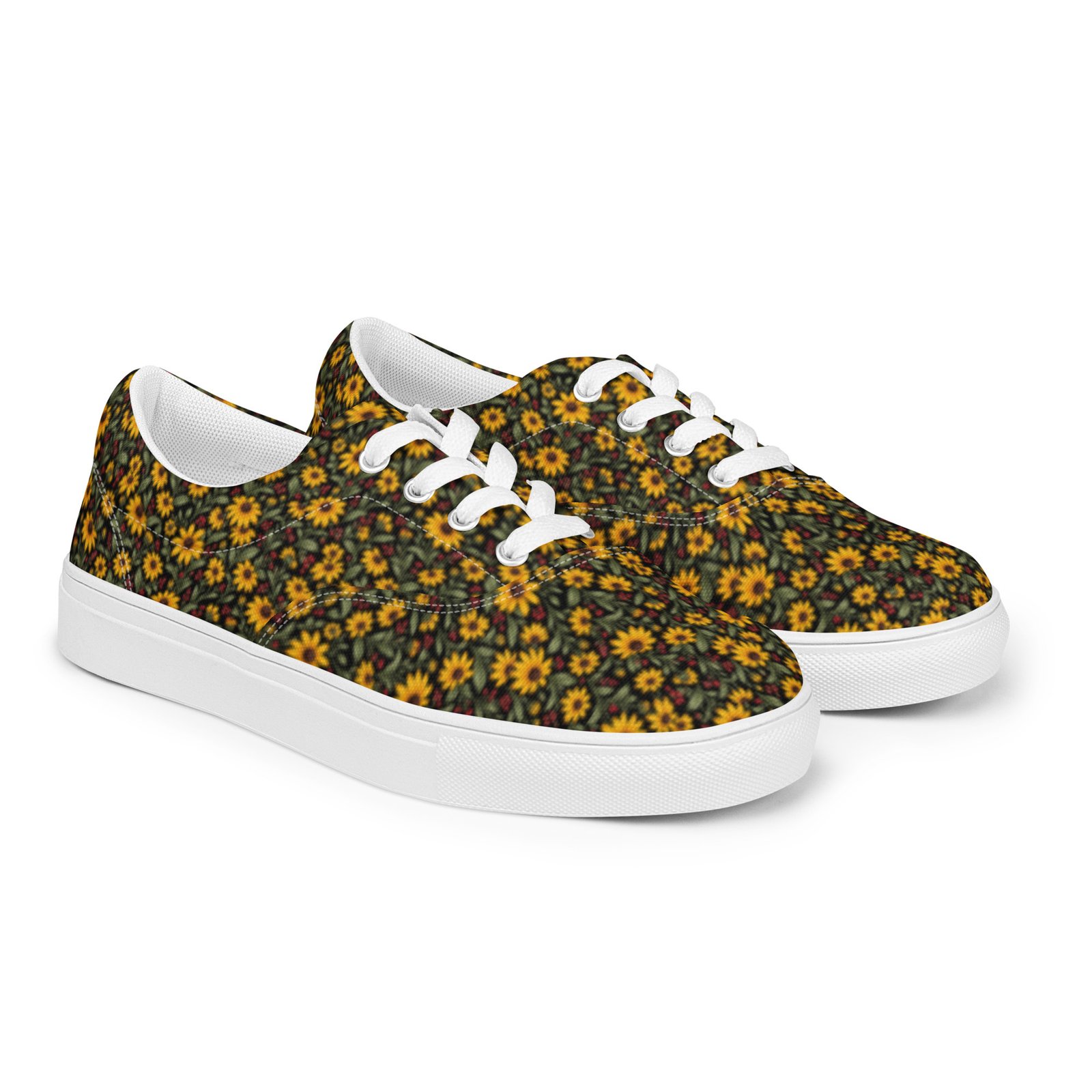 Maryland Black-Eyed Susan Men’s Lace-Up Canvas Shoes | Golden Bloom - Image 6