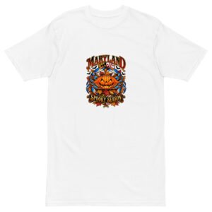 Maryland Halloween Spooky Season Crab Premium Heavyweight T-Shirt