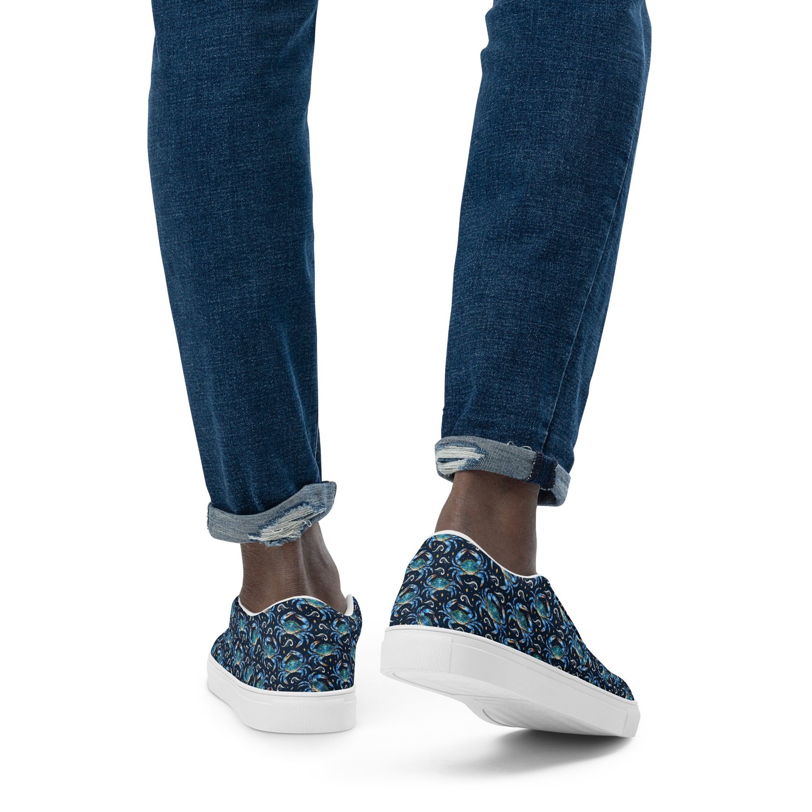 Maryland Blue Crab Men’s Slip-On Canvas Shoes | Chesapeake Midnight - Image 2