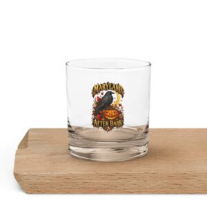 Maryland Halloween After Dark Raven Rocks Glass 10.5 oz, front artwork view