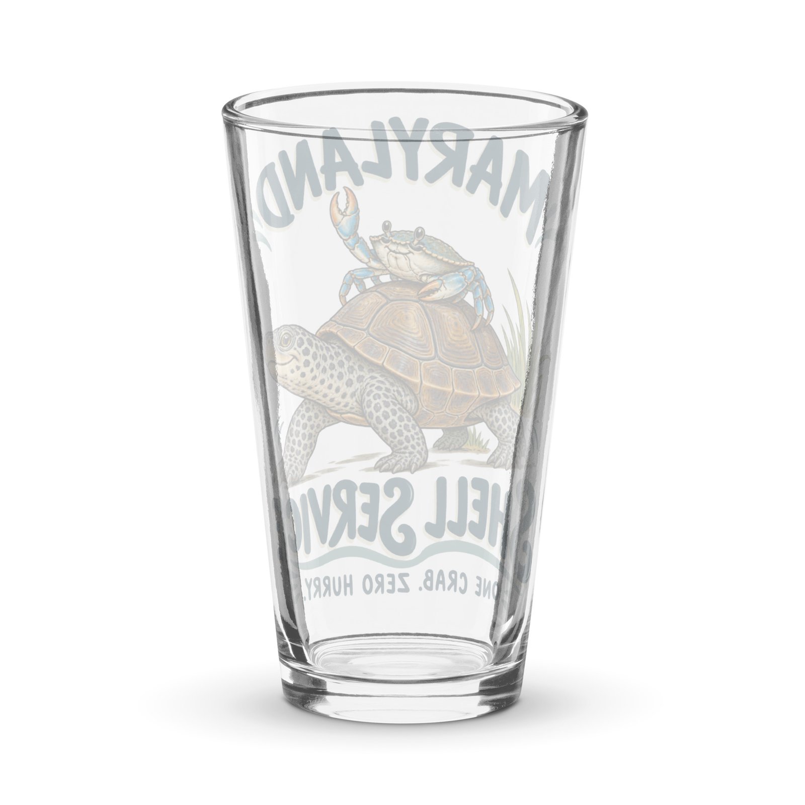 Maryland Shell Service Terrapin and Blue Crab Beer Glass, 16 oz - Image 2