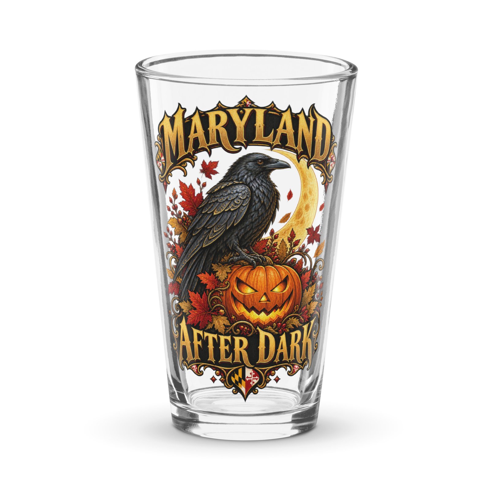 New in the MSB Team Store: Maryland Halloween After Dark Raven Shaker Pint Glass 16 oz