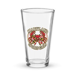 Maryland Sports Girls Crab Bow Beer Glass 16 oz