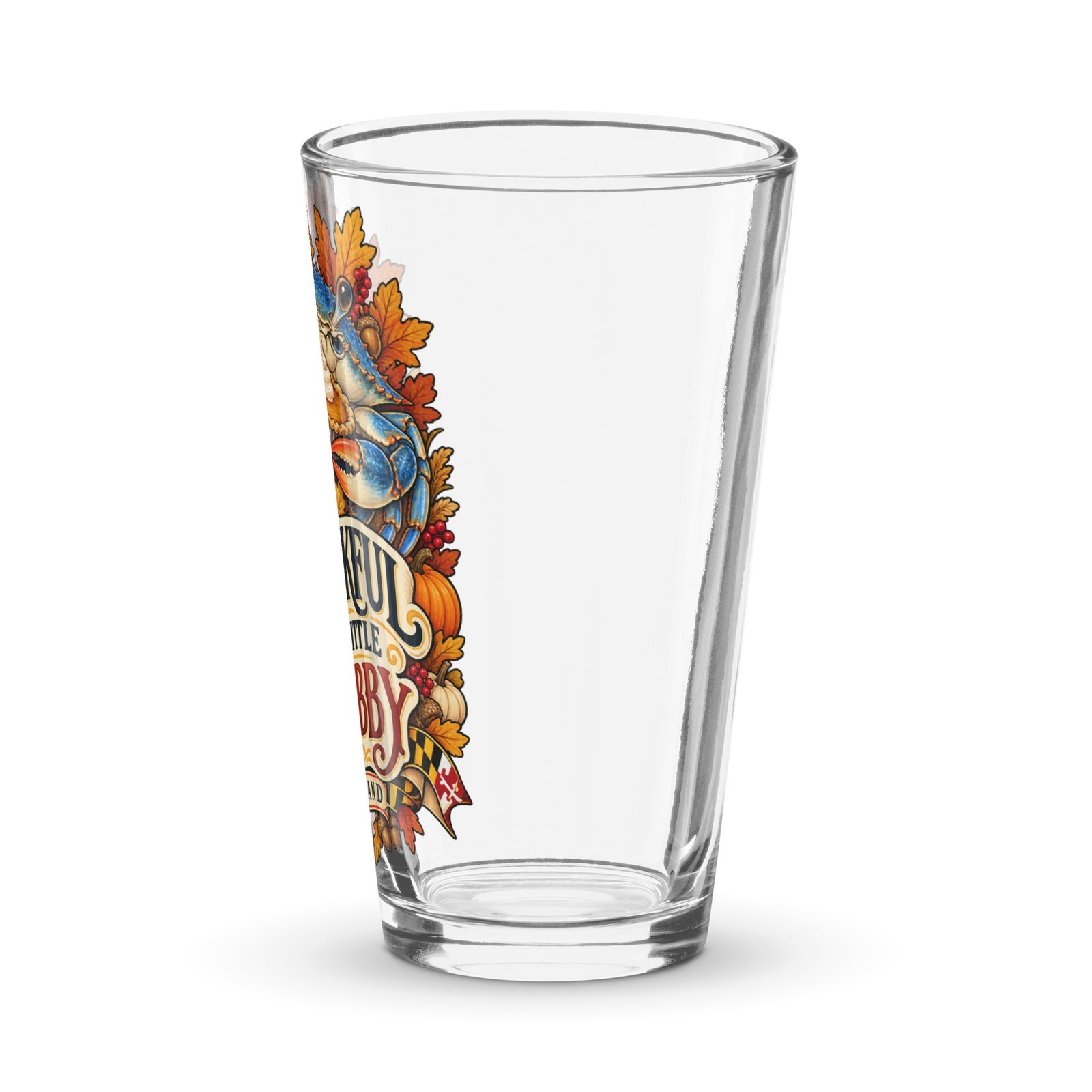 Maryland Thanksgiving Crab Shaker Pint Glass 16 oz - Image 4