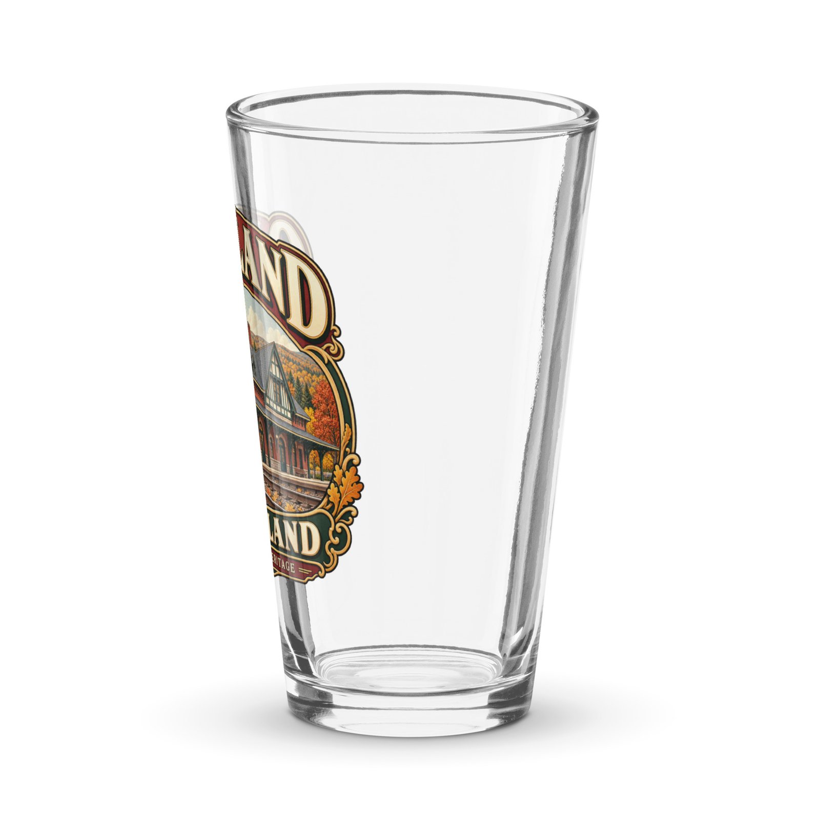Oakland Maryland Railroad Heritage Beer Glass, 16 oz - Image 4