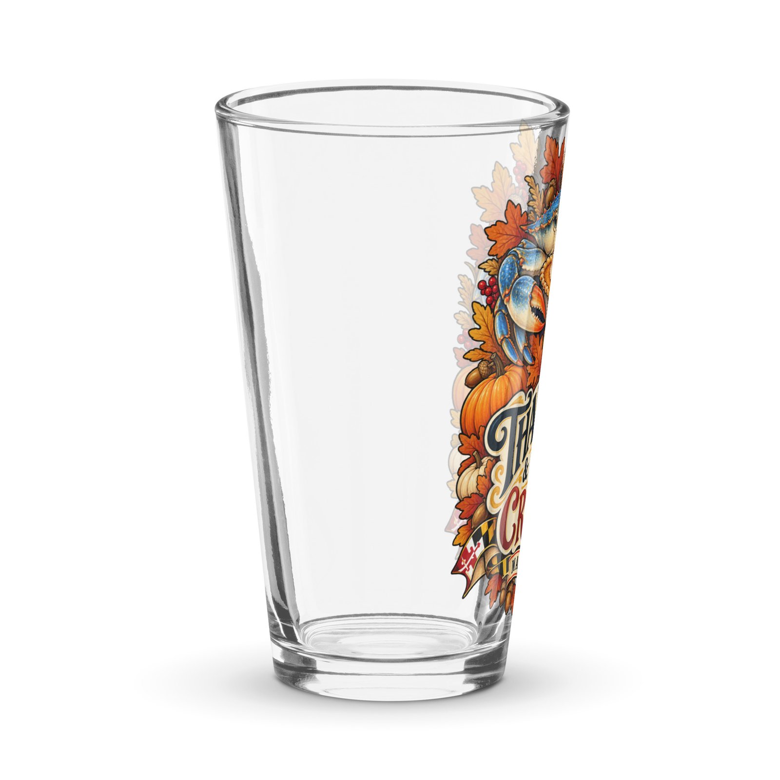 Maryland Thanksgiving Crab Shaker Pint Glass 16 oz - Image 3