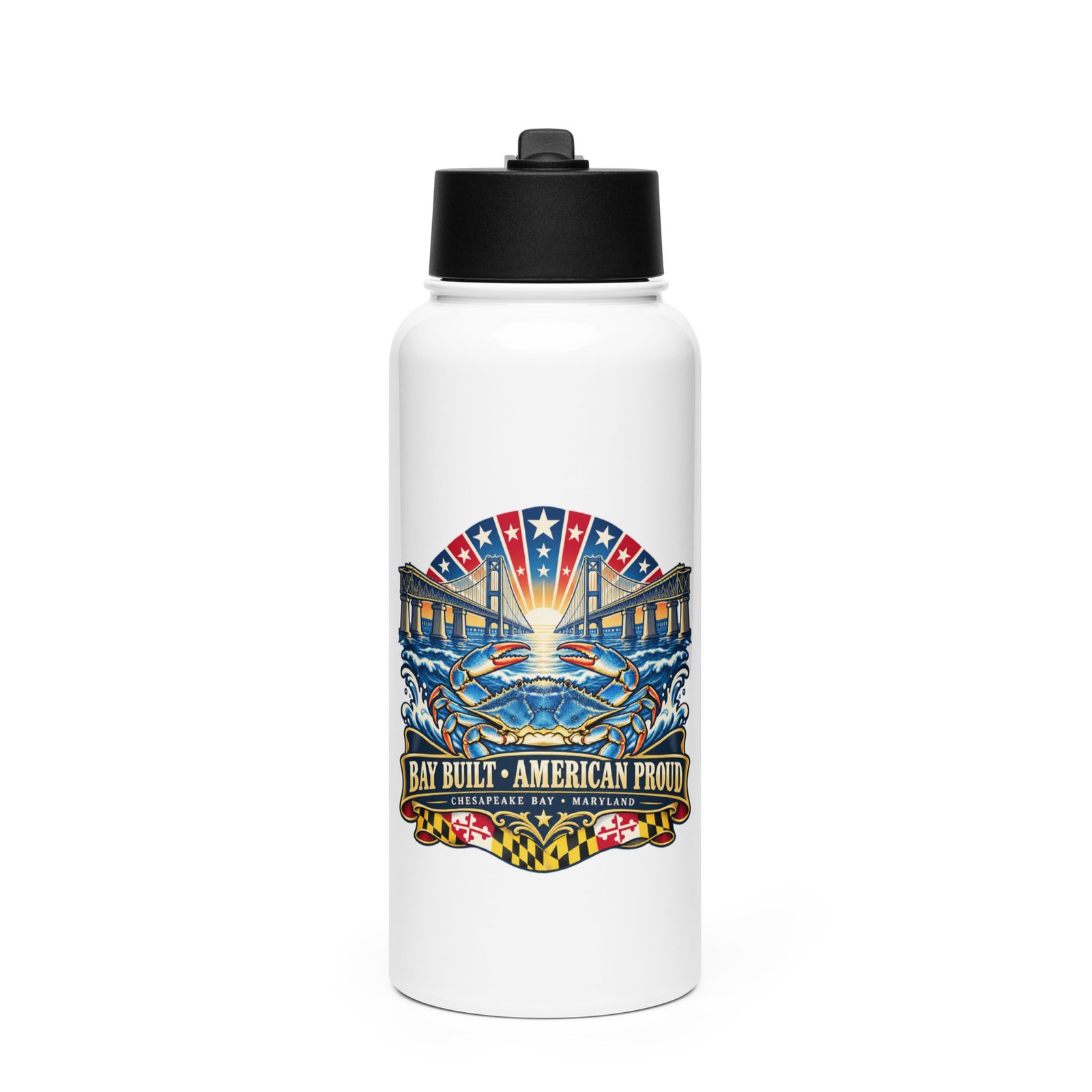 Bay Built American Proud Water Bottle 32 oz Maryland USA - Image 2