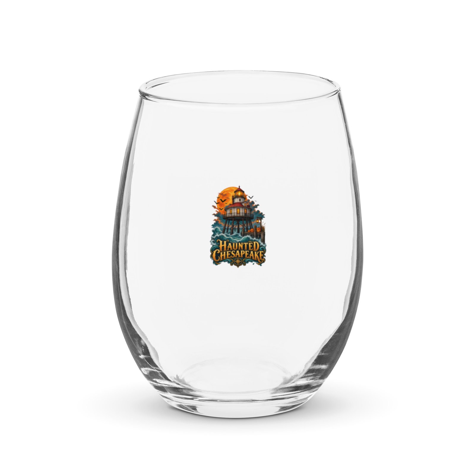 New in the MSB Team Store: Maryland Halloween Haunted Chesapeake Lighthouse Stemless Wine Glass 15 oz