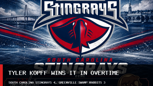 Tyler Kopff Scores Overtime Winner as South Carolina Stingrays Beat Greenville Swamp Rabbits, 4-3