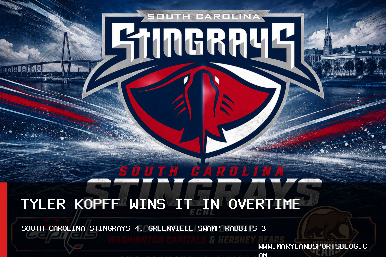 Tyler Kopff Scores Overtime Winner as South Carolina Stingrays Beat Greenville Swamp Rabbits, 4-3 featured image