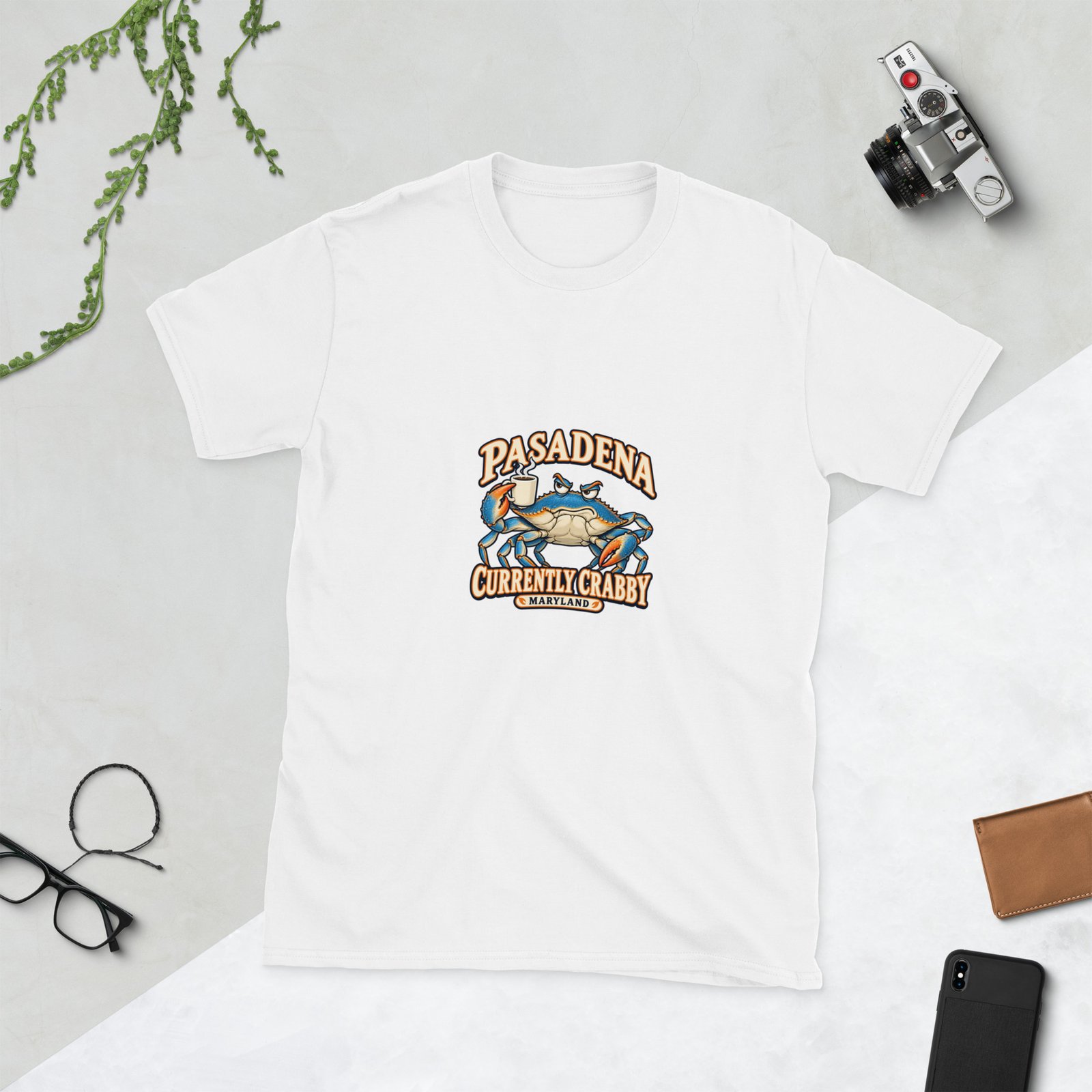 New in the MSB Team Store: Pasadena Maryland Currently Crabby Unisex T-Shirt – Funny Blue Crab Coffee Gift