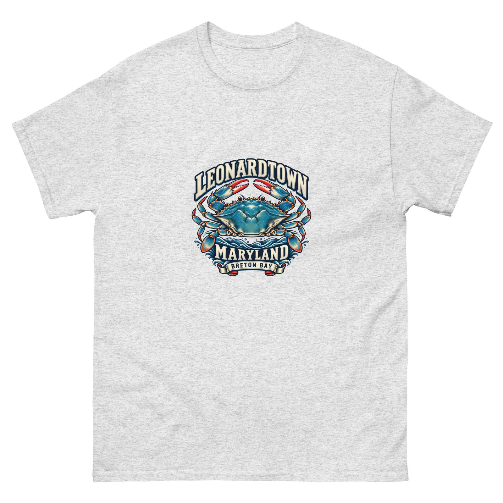 Leonardtown Maryland Breton Bay Blue Crab T-Shirt - Image 2