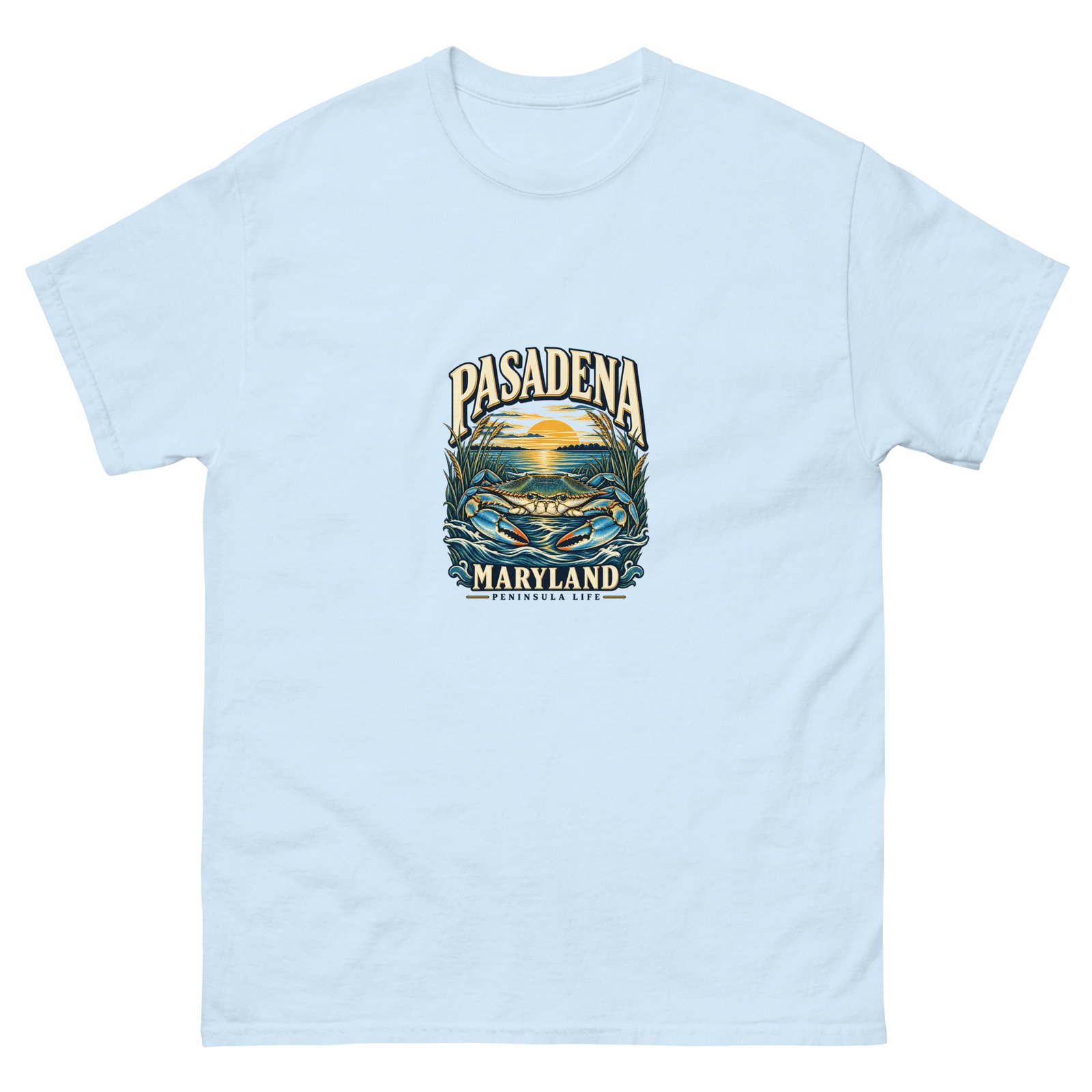 Pasadena Maryland Peninsula Life Blue Crab Unisex T-Shirt - Image 3