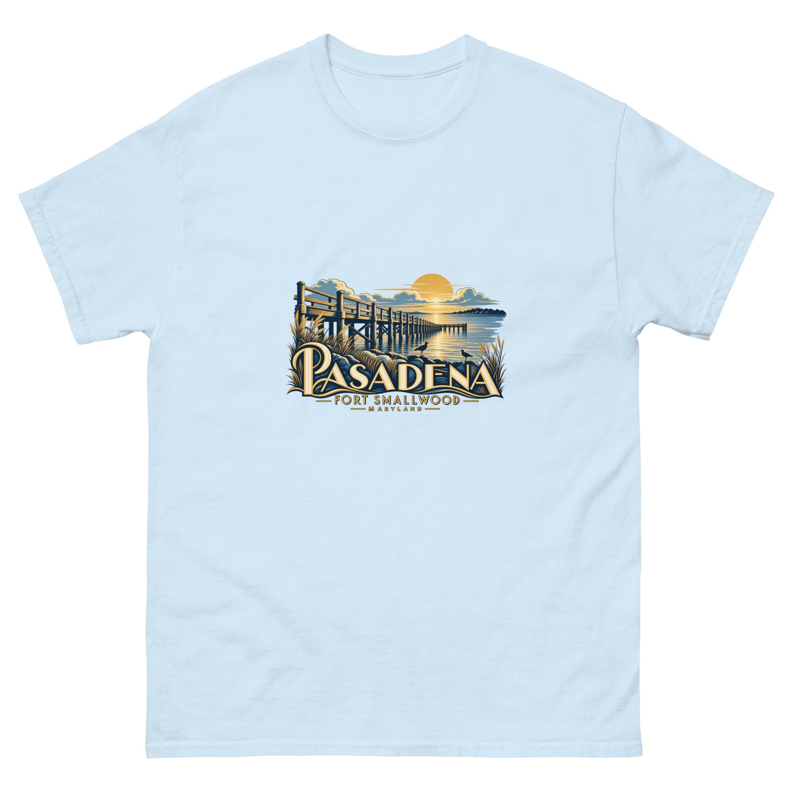 Pasadena Maryland Fort Smallwood Pier Unisex T-Shirt - Image 3