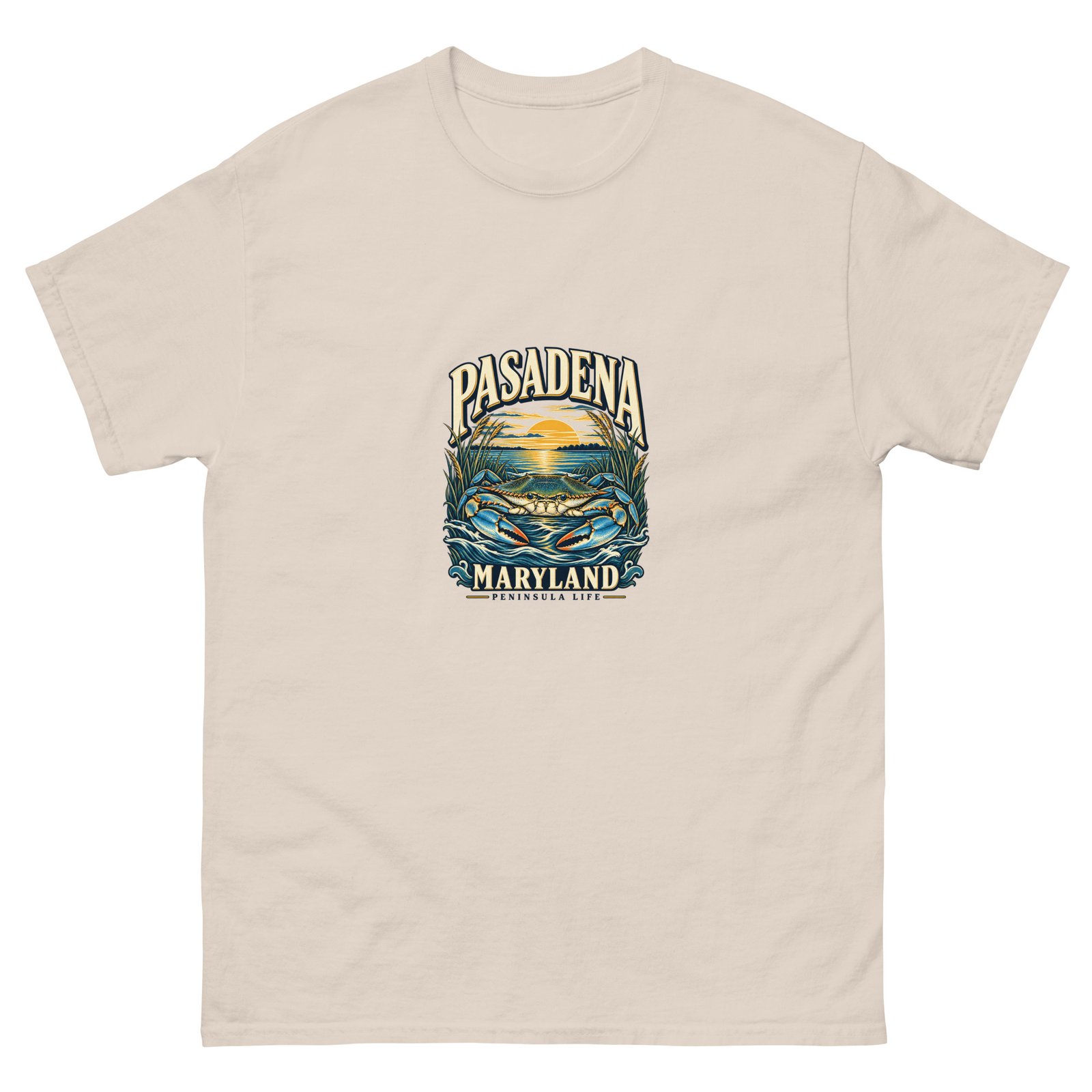 Pasadena Maryland Peninsula Life Blue Crab Unisex T-Shirt - Image 2