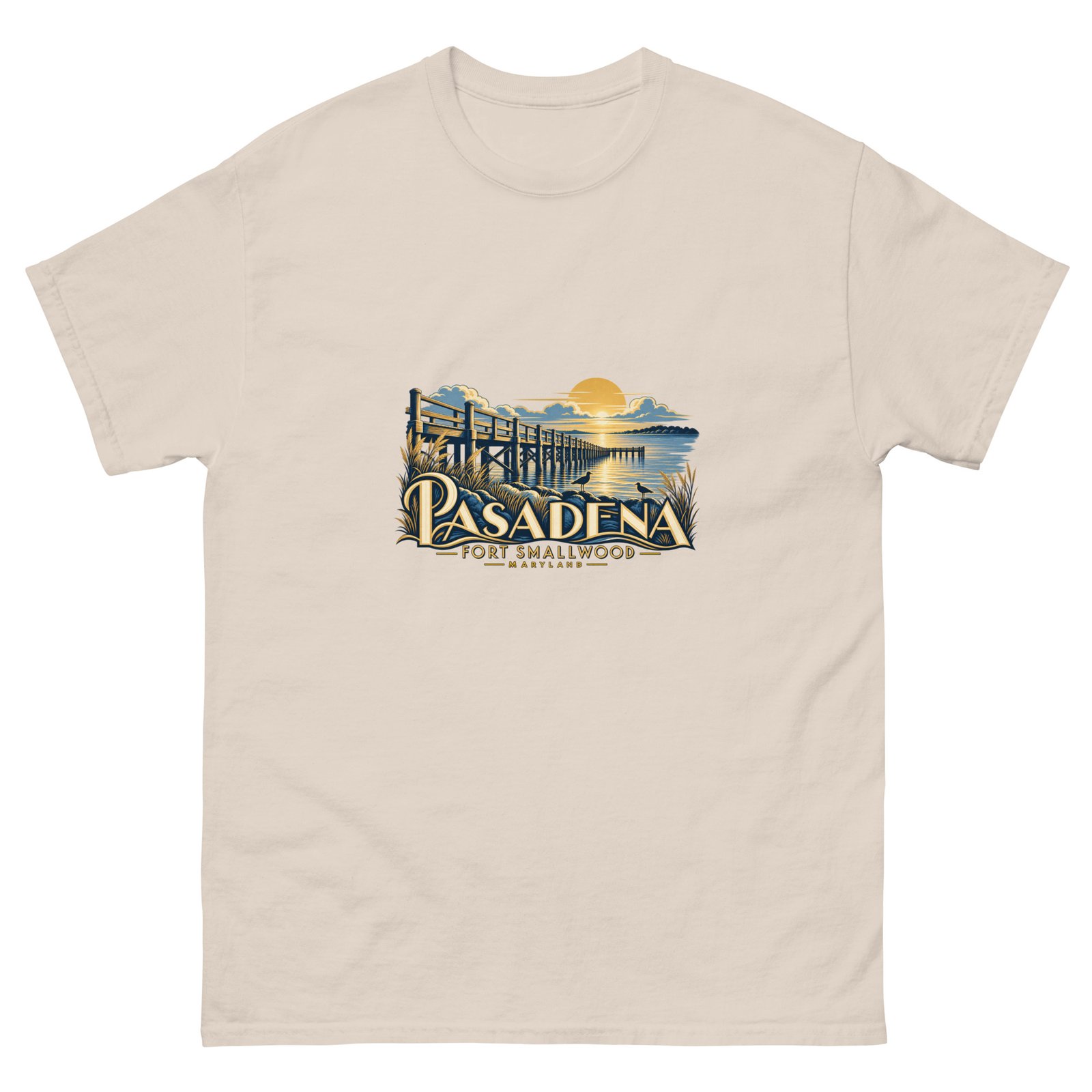 Pasadena Maryland Fort Smallwood Pier Unisex T-Shirt - Image 2