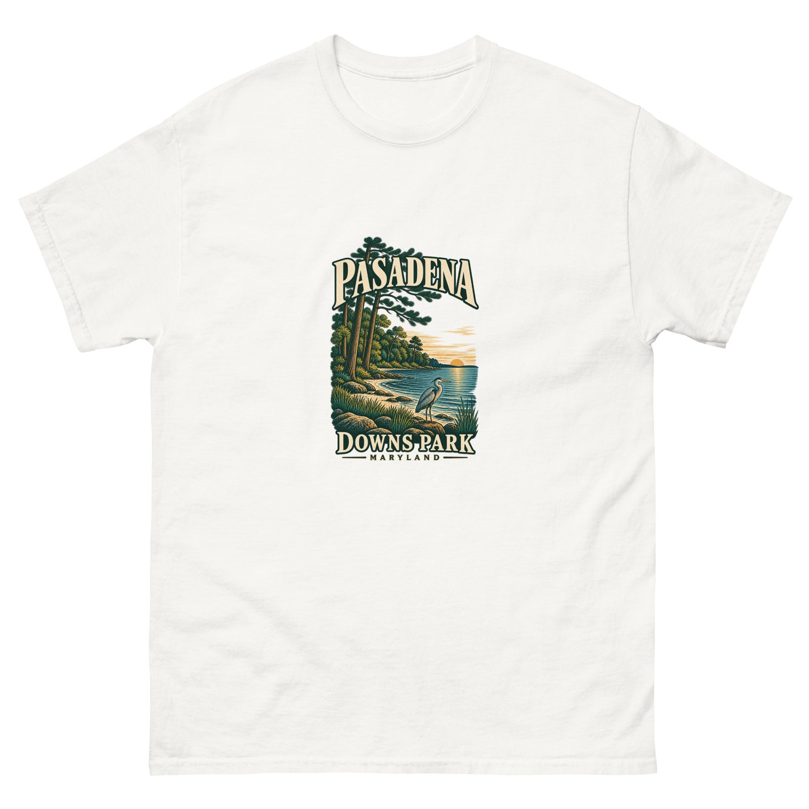 Pasadena Maryland Downs Park Shoreline Unisex T-Shirt - Image 4