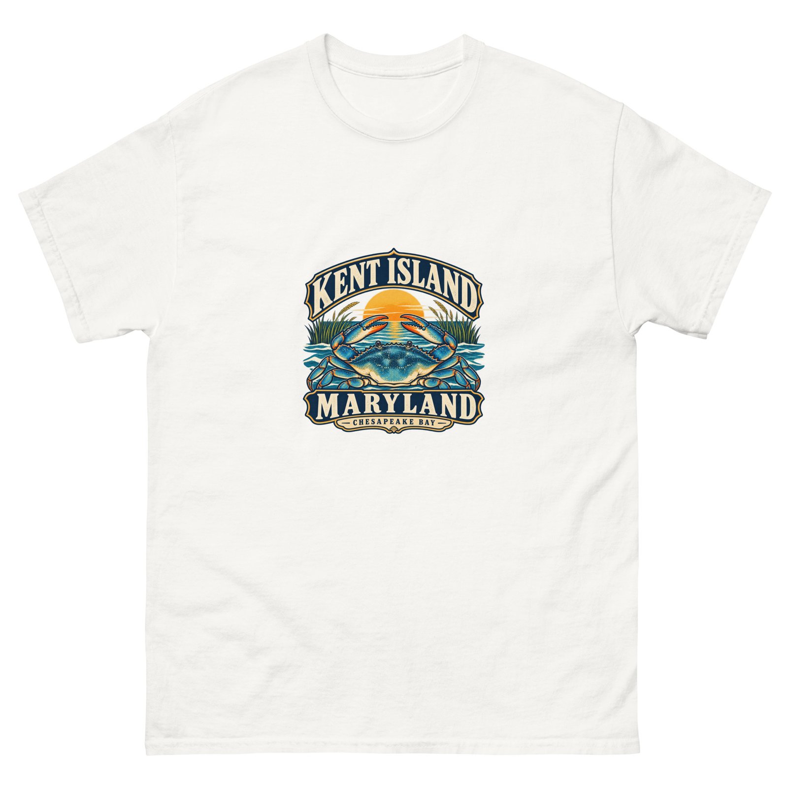 Kent Island Maryland Blue Crab Unisex T-Shirt - Image 3