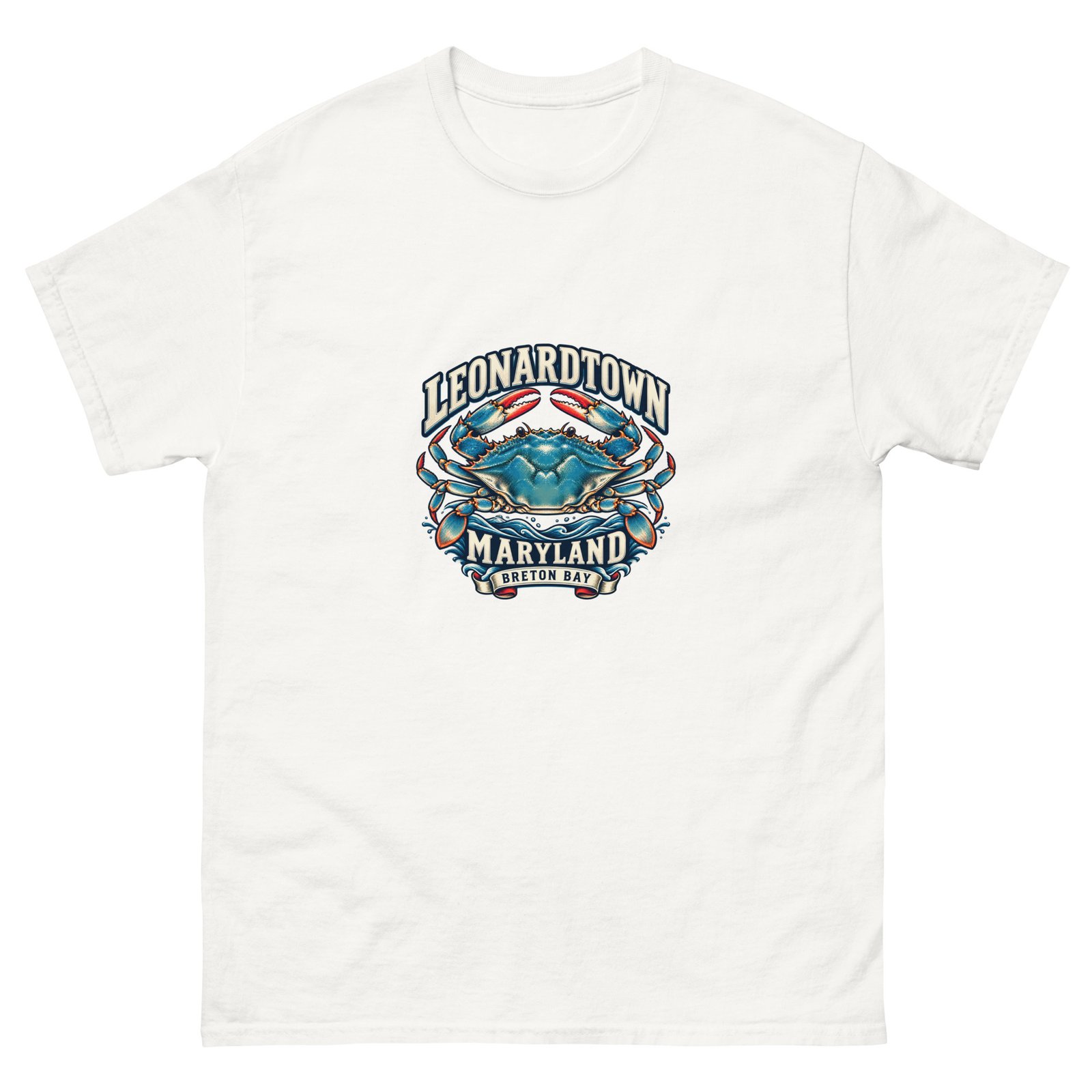 Leonardtown Maryland Breton Bay Blue Crab T-Shirt - Image 3