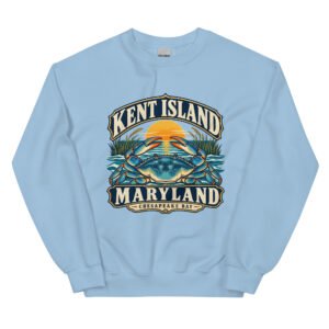Kent Island Maryland Blue Crab Crewneck Sweatshirt