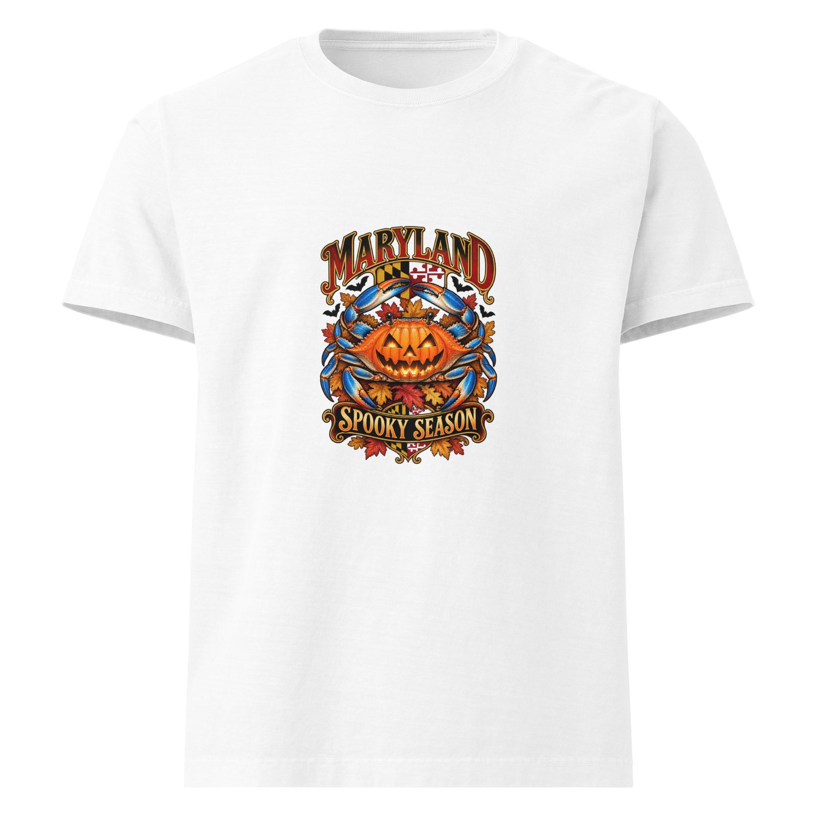 Maryland Halloween Spooky Season Crab Garment-Dyed T-Shirt