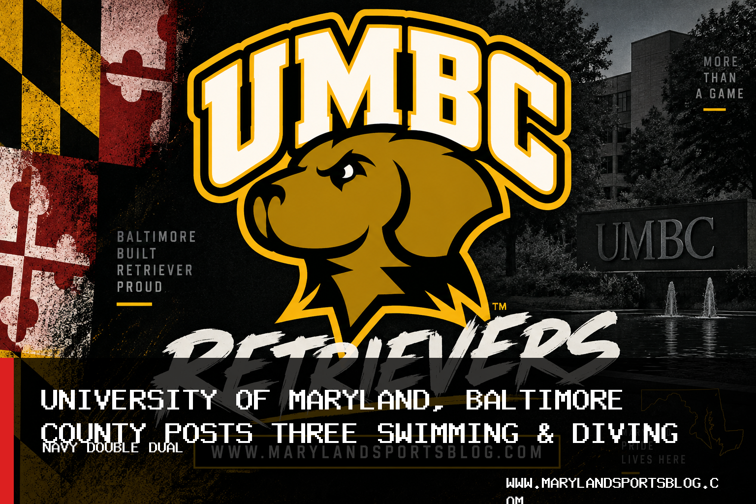 University of Maryland, Baltimore County Swimming & Diving Programs Post Three Wins at Navy Double Dual featured image