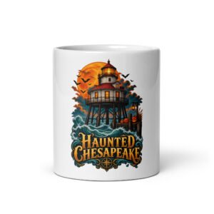 Maryland Halloween Haunted Chesapeake Lighthouse Mug with original spooky coastal artwork