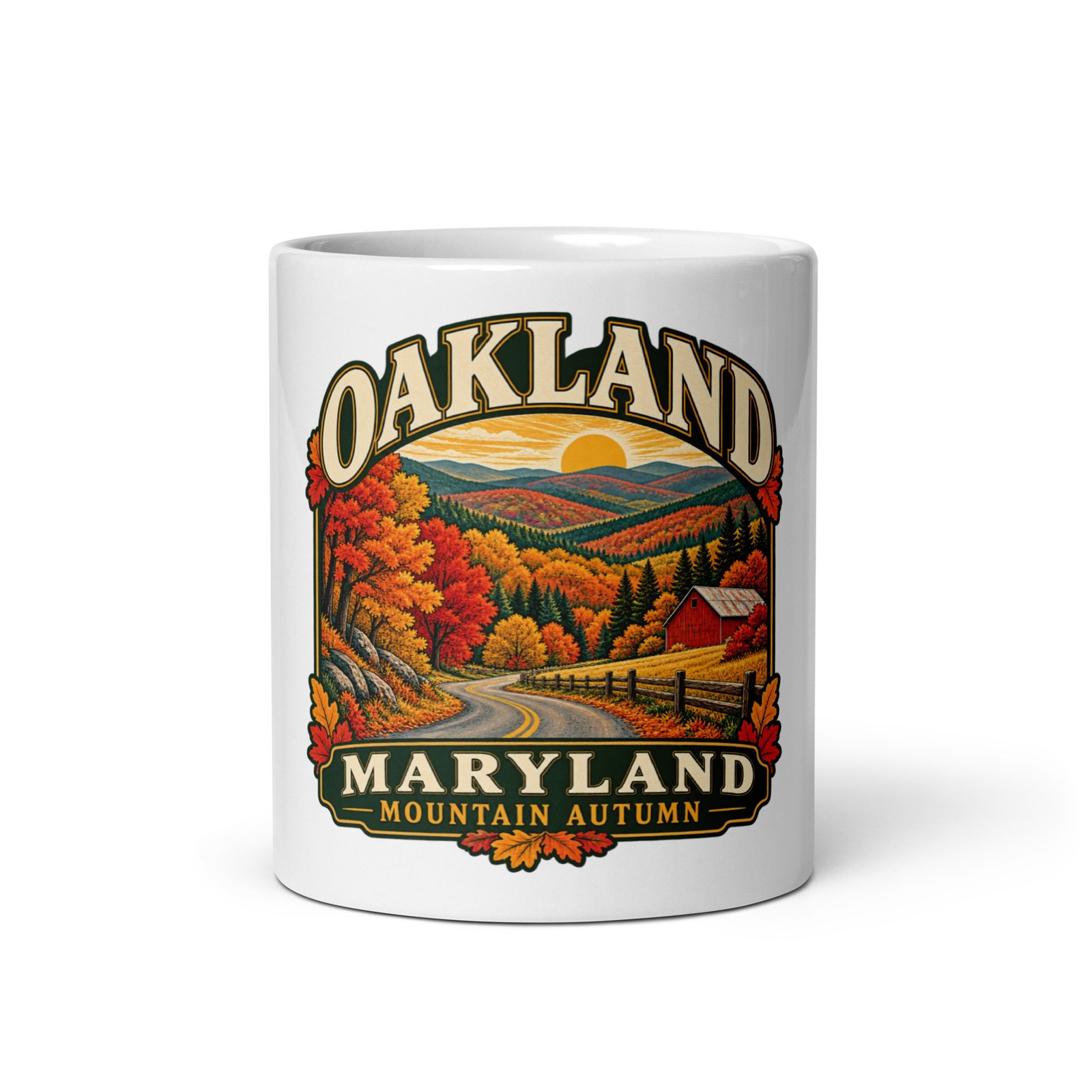 Oakland Maryland Mountain Autumn Coffee Mug, 11 oz - Image 3
