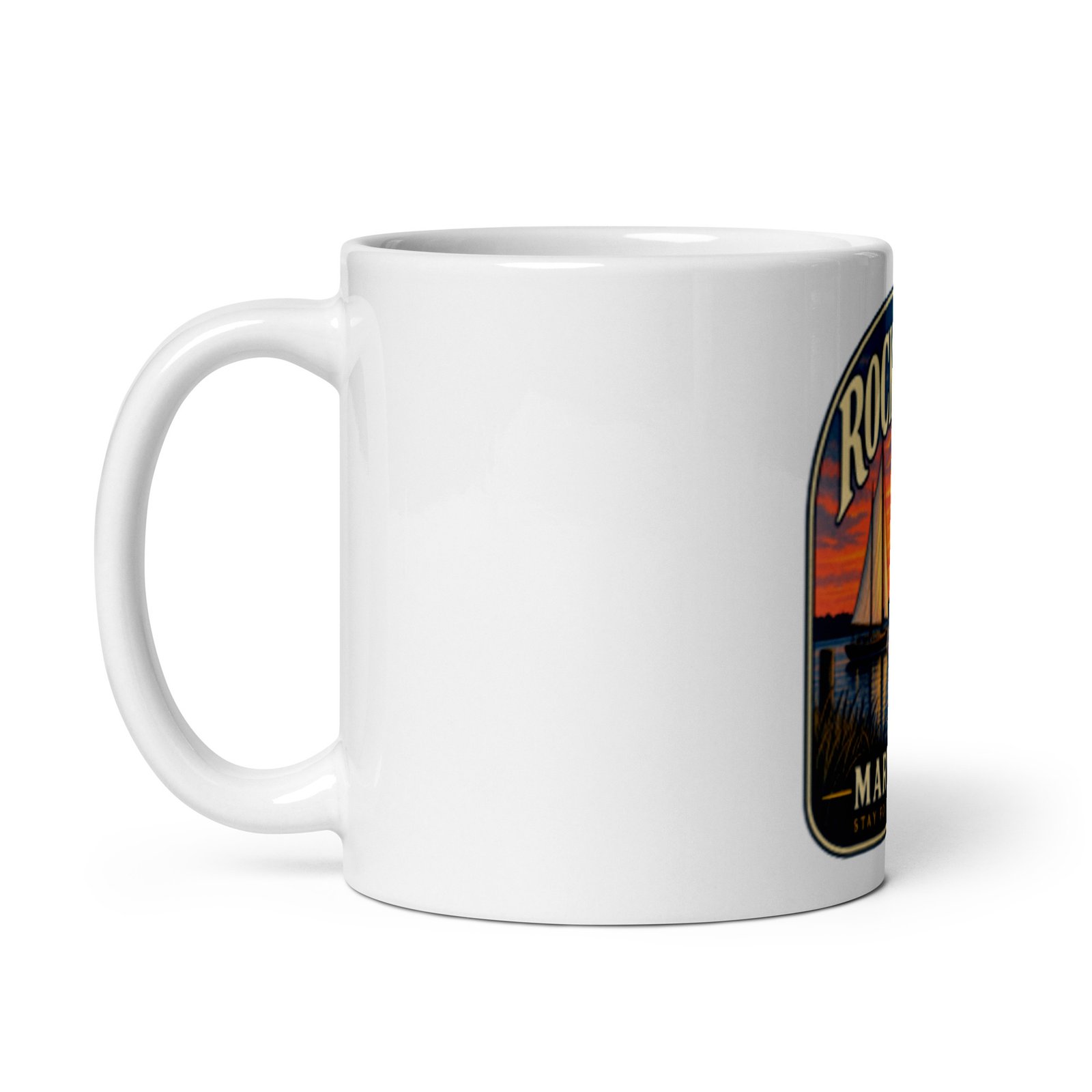 Rock Hall Maryland Stay for the Sunset Sailboat Coffee Mug 11 oz - Image 4