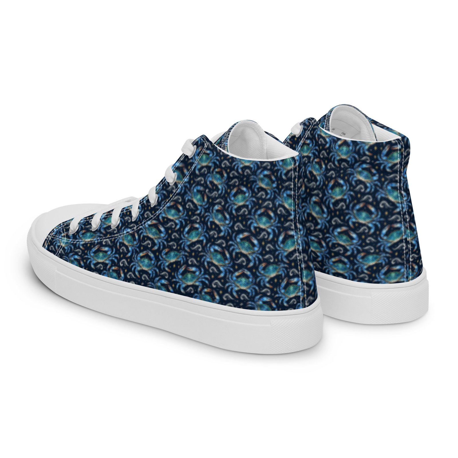Maryland Blue Crab Women’s High Top Canvas Shoes | Chesapeake Midnight - Image 3