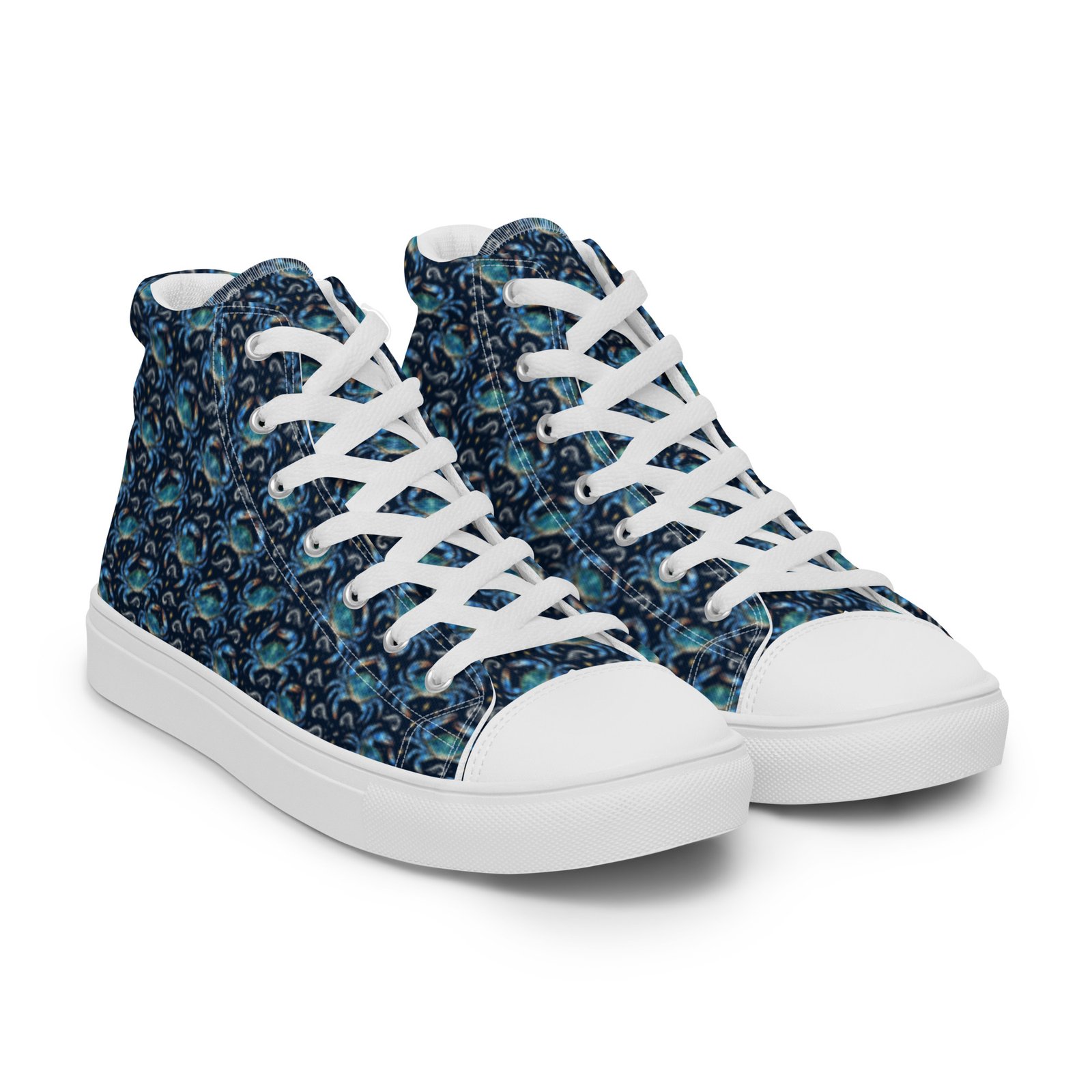 Maryland Blue Crab Women’s High Top Canvas Shoes | Chesapeake Midnight - Image 9