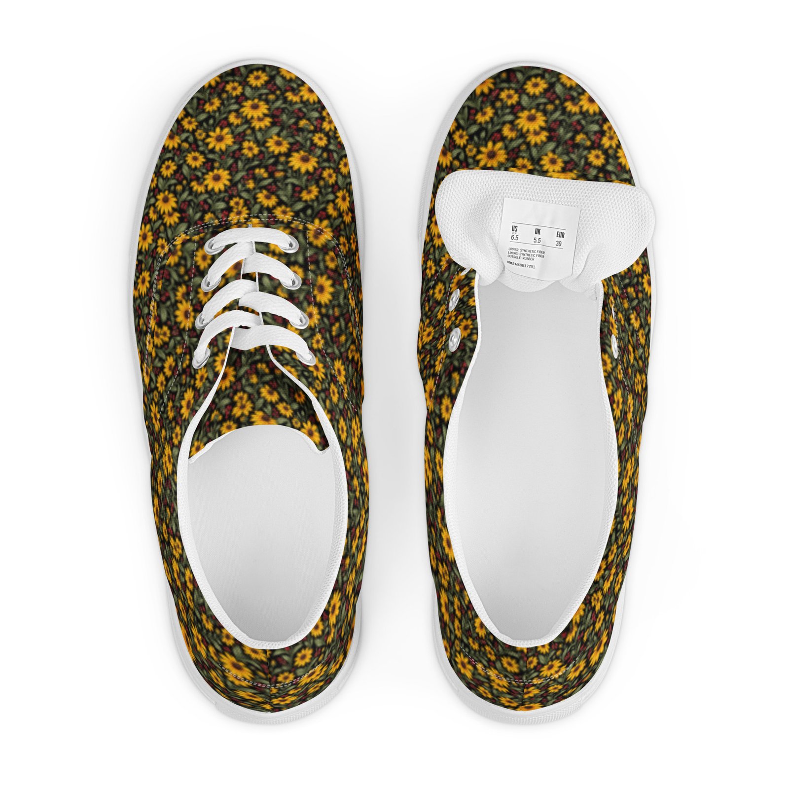 Maryland Black-Eyed Susan Women’s Lace-Up Canvas Shoes | Golden Bloom - Image 3