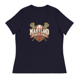 Maryland Sports Girls Varsity Crest Women’s Relaxed T-Shirt